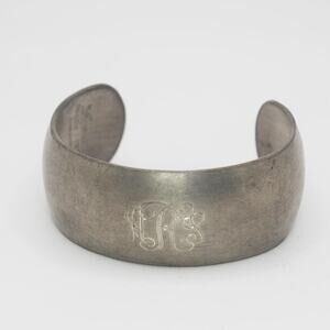 Leonard Pewter Bracelet Monogrammed Cuff Jewelry
